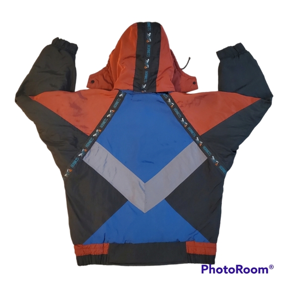 Vintage Charlotte Hornets Full Zipper Button Up Windbreaker Track Jacket Coat - Picture 6 of 9
